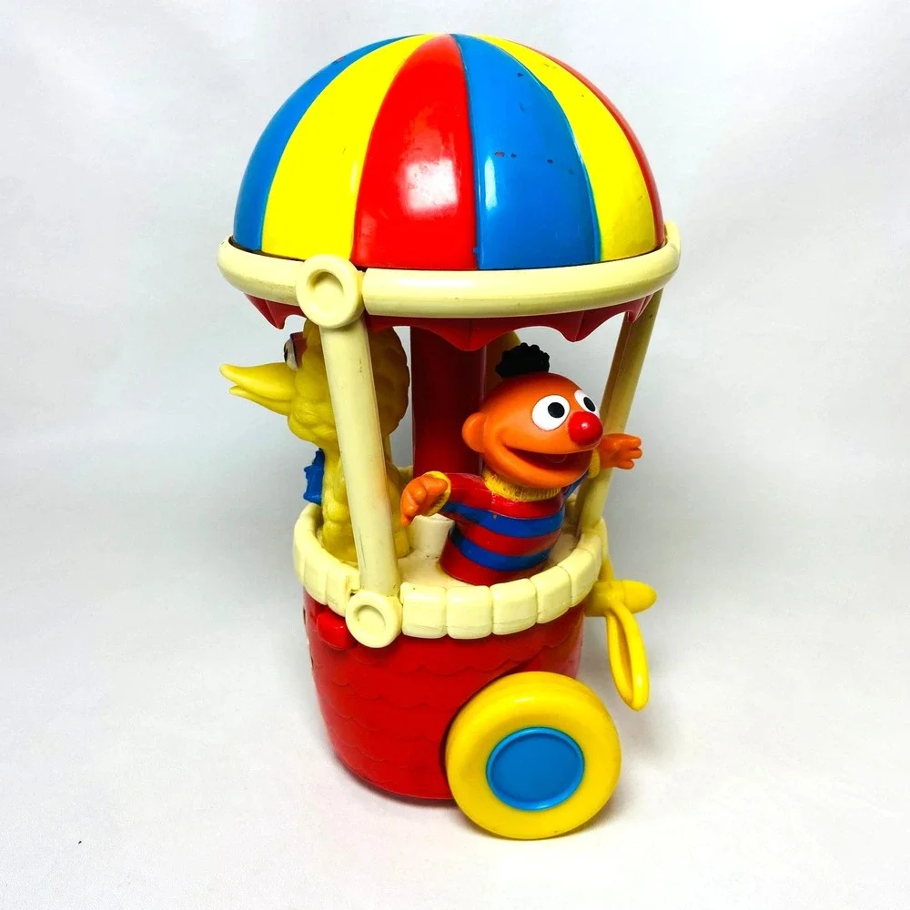80s Sesame Street Hot Air Balloon Bump N Go Bert Big Bird Musical Illco Working‎